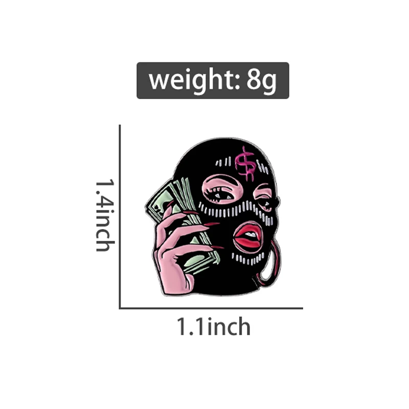 New Mexican Metal Hat Pin Enamel Pin Creative Fashion Lady US Dollar Brooch Lapel Badge Golf Cap Baseball Cap Clip Jewelry Gift