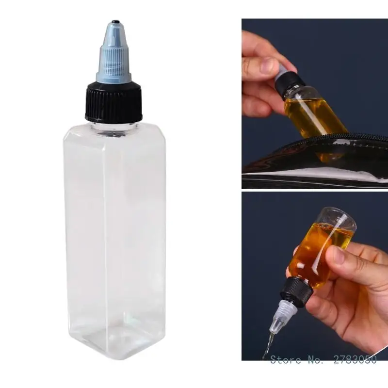 Clear Squeeze Bottles with Pointed Mouth Lid Square Bottles for Dressings and Condiments Plastic Storage Container