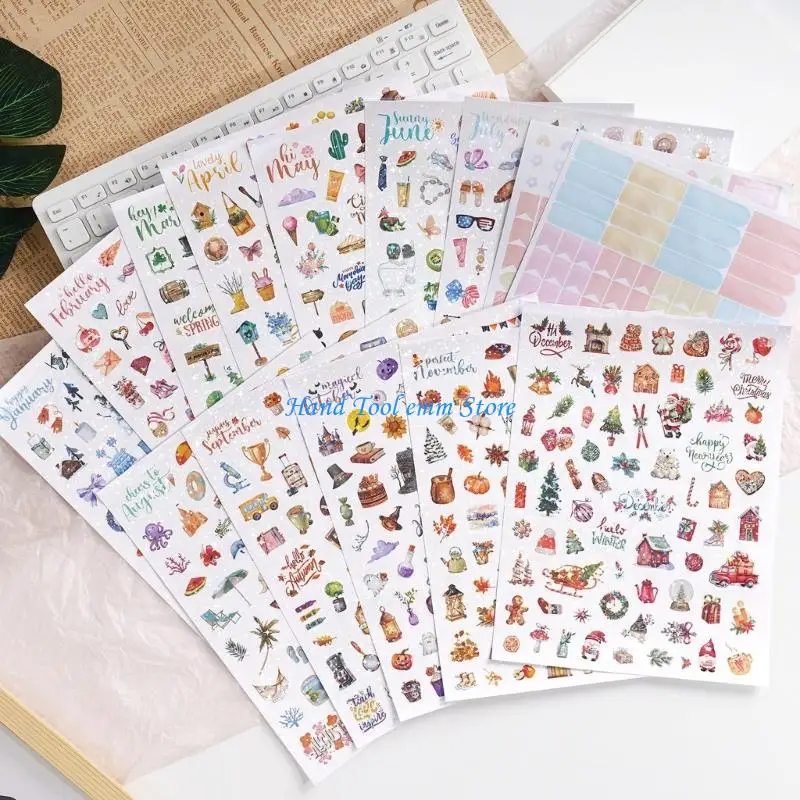 H37F Nhãn dán trang trí theo chủ đề Giáng sinh Nhãn dán lung linh cho việc làm thiệp tạp chí