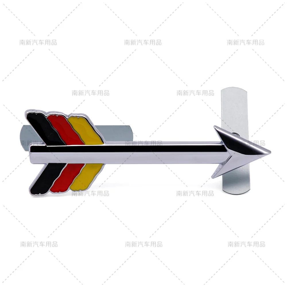 3D Metal Tricolor German Flag Arrow Emblem Side Fender Grille Badge Sticker Universal Car Styling Decor
