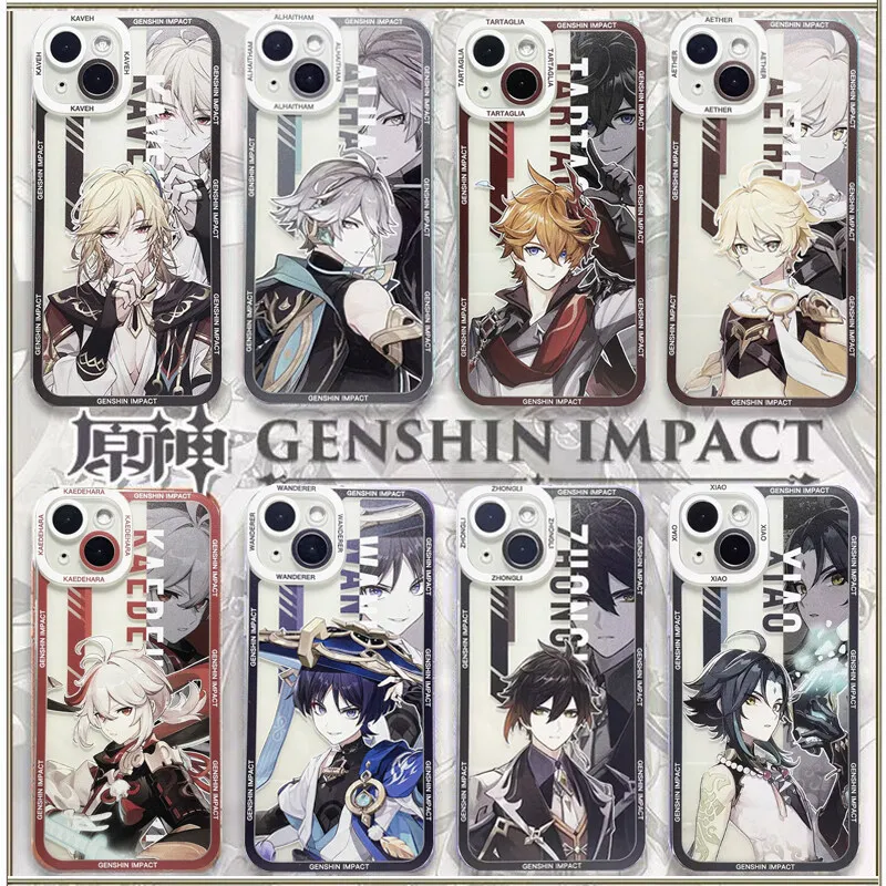 Genshin Impact Case für iPhone 11 12 13 14 15 Pro Max Mini 6 6s 7 8 plus xr xs max x Xiao Zhongli Wanderer Alhaitham Cover