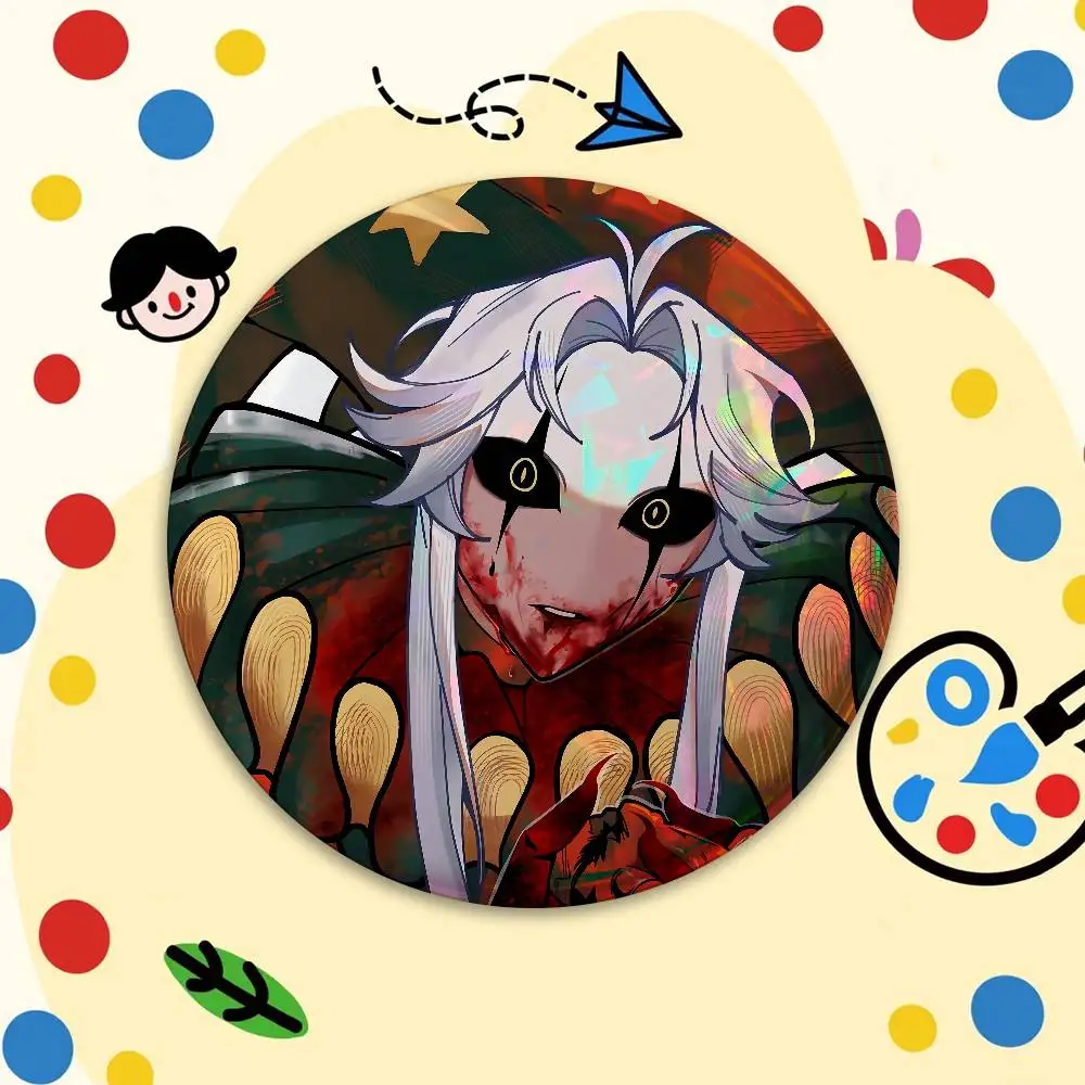 F-Freak P-Pierrots Circus Creative Round Badge Button Pin Bag Decor Fans Collection Friends Gift Brooch