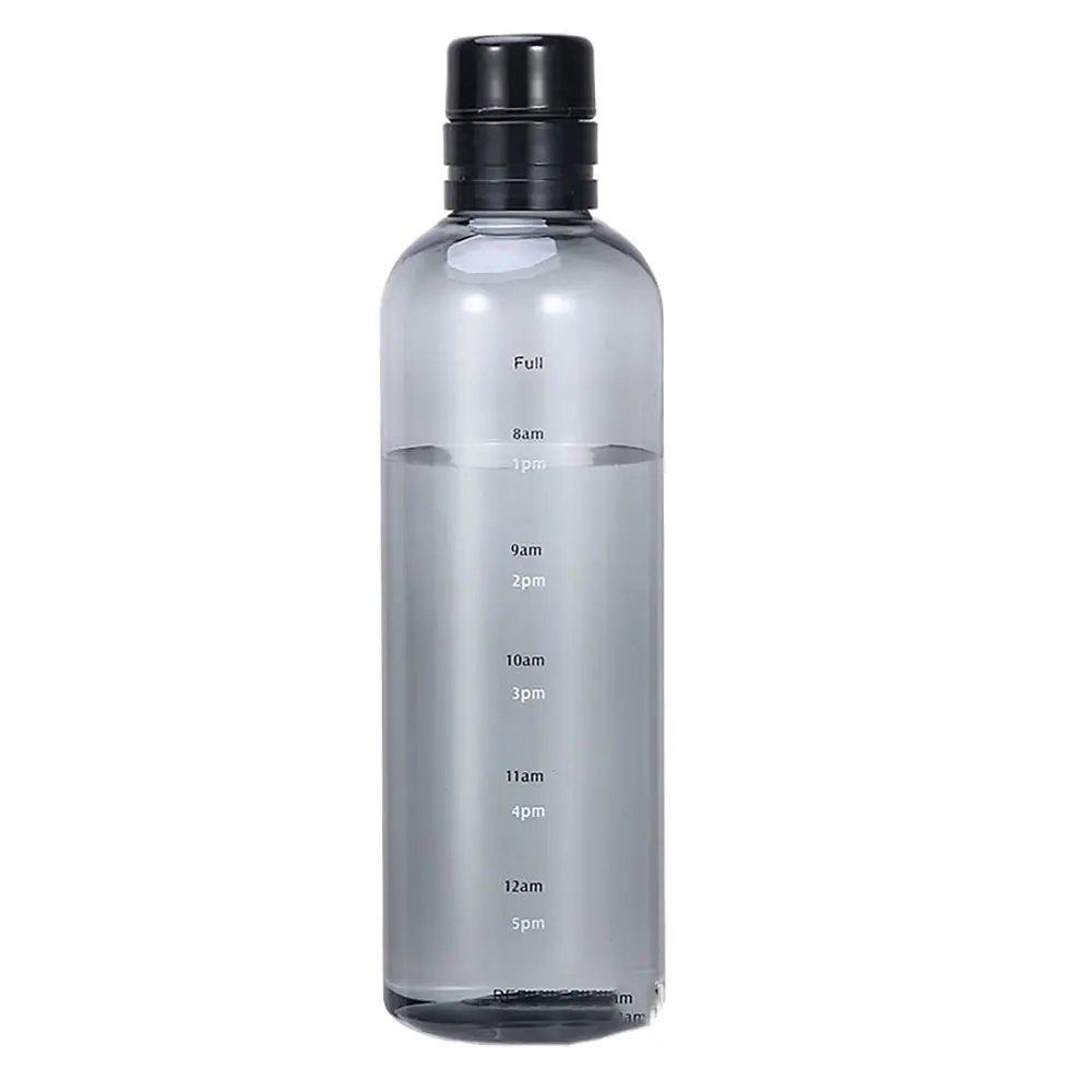 

Portable 500/750ML Water Bottle Leakproof Transparent Drinking Cup Timescale Juice Bottle for Outdoor Sports