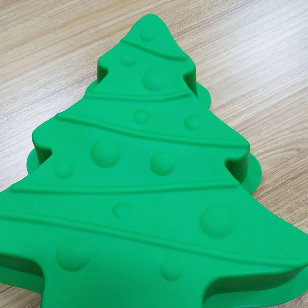 

Christmas Stencil Set 2pcs Silicone Tree Cookie Mold Food Safe Cake Pan Holiday Baking Tool Green