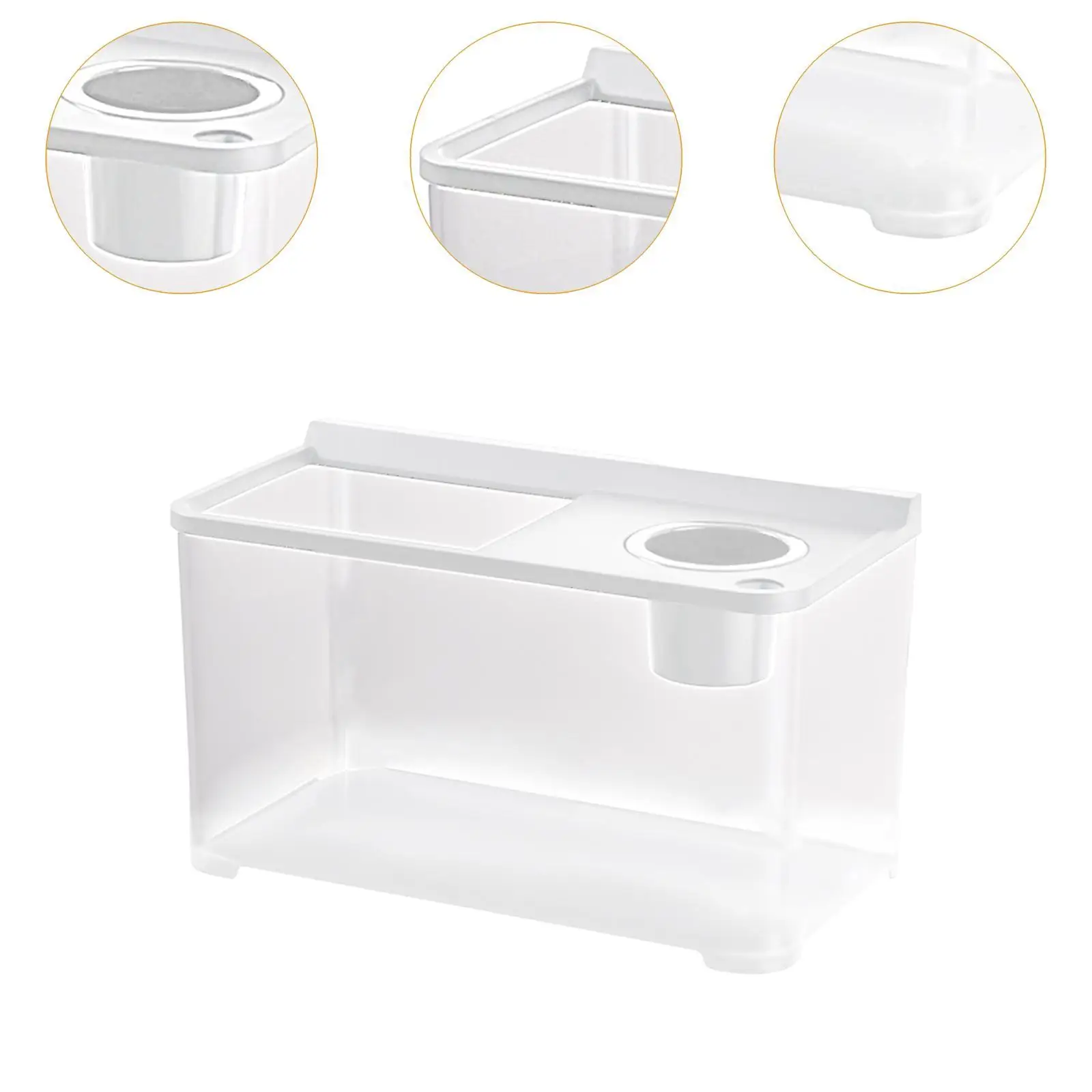 Betta Fish Tank Reptile Terrarium Tank Clear View 34x21x20 cm Fish Bowl Small Fish Aquarium Tank for Turtle Fish Hermit Crabs