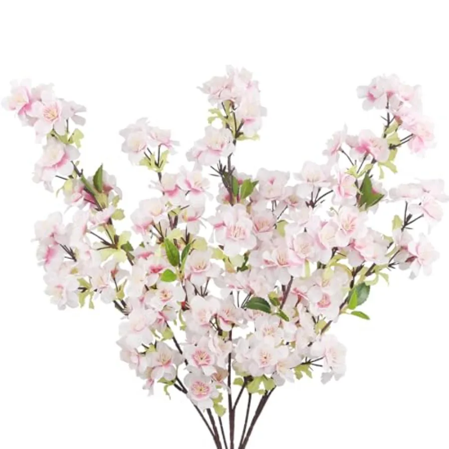 

3 Pcs Cherry Blossom Branches for Vase Long Stems Artificial Flowers Spring Summer Decor Faux Silk Cherry Blossom Branches for