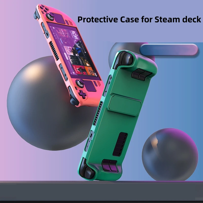 

New For Steam Deck Colorful Protective Case Skin-Friendly Feel Pc Material Protective Case With Stand Game Console Accessories