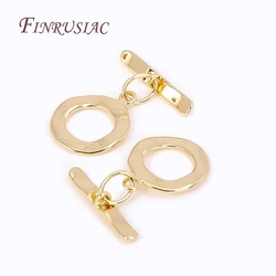 18K Gold Plated Brass Bracelet OT Clasps for Jewelry Making Supplies, High Quality Round Toggle Clasp for DIY Jewellery Crafts