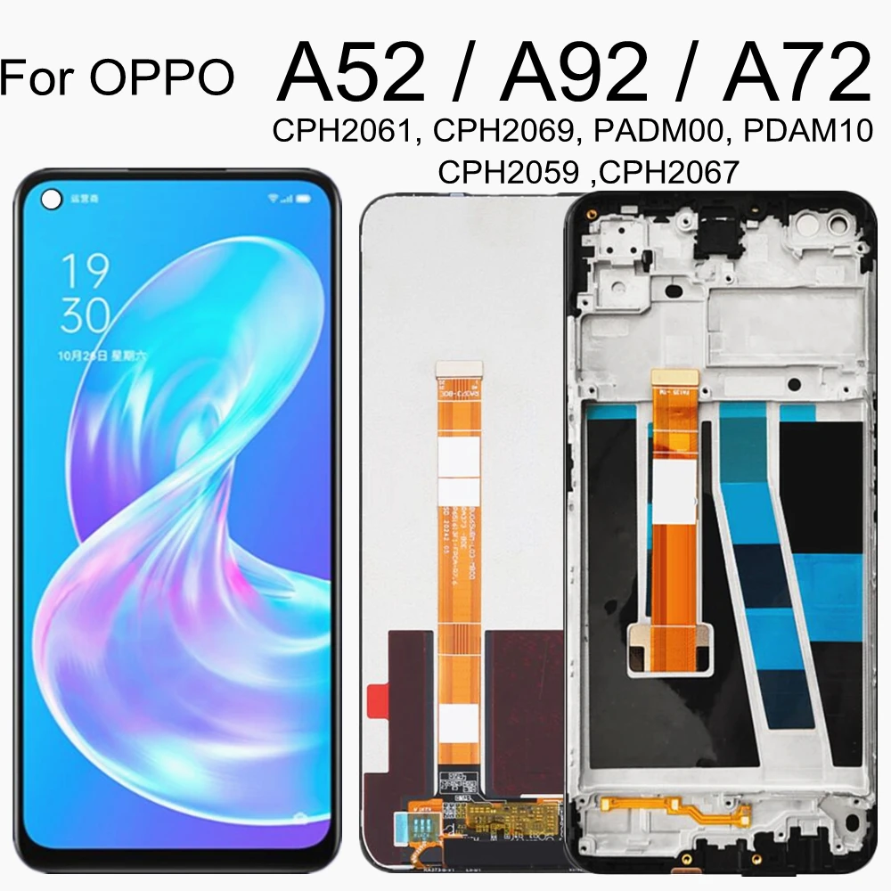 6.5  LCD For For OPPO A72 4G A92 A52 CPH2069 CPH2067 LCD Display Touch Screen Digitizer Assembly Replacement