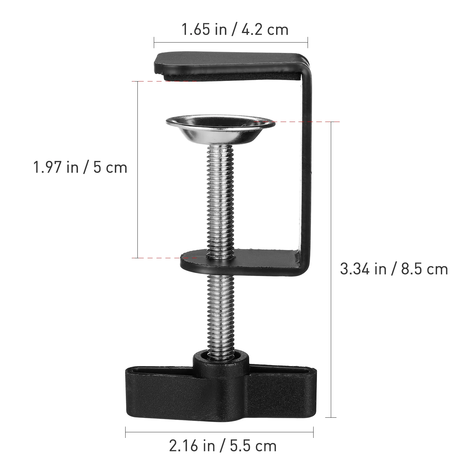 2 Pcs Open Fasteners 360 Degree Desktop Metal Base I-Clamp Cantilever Bracket Binder