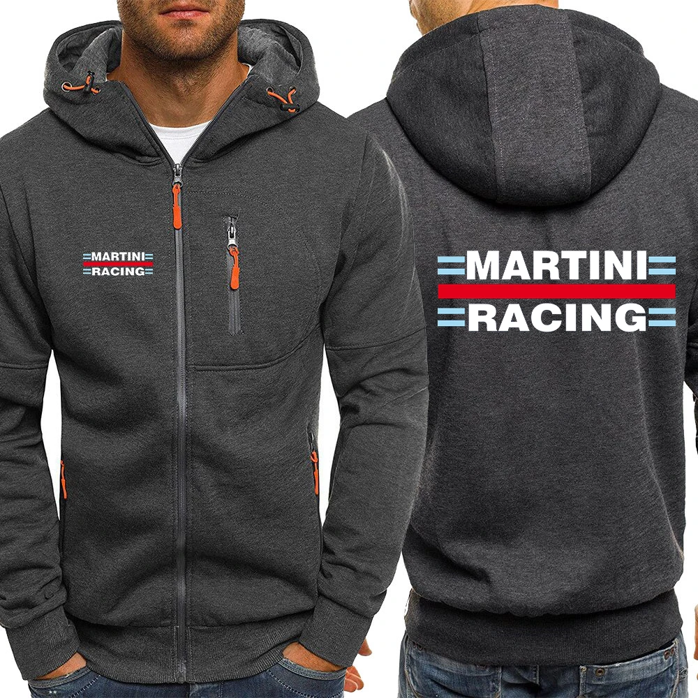 2021 New Men's Martini Racing Printing Hoodies Tracksuit Drawstring Pocket Hooded Sweatshirt Long Sleeve Zipper Jackets Coat