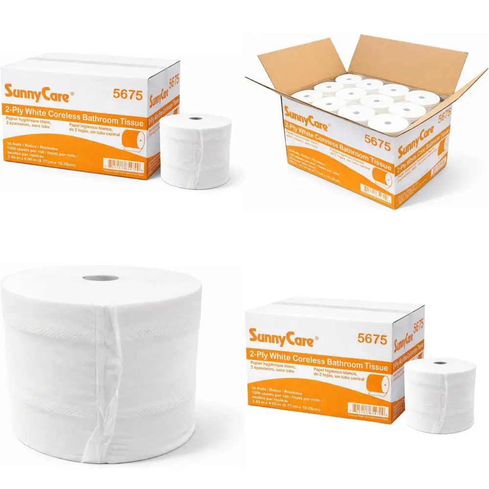 

Two-Ply White Bathroom Tissue, 3.85x4.05 Inches, 36 Rolls per Case