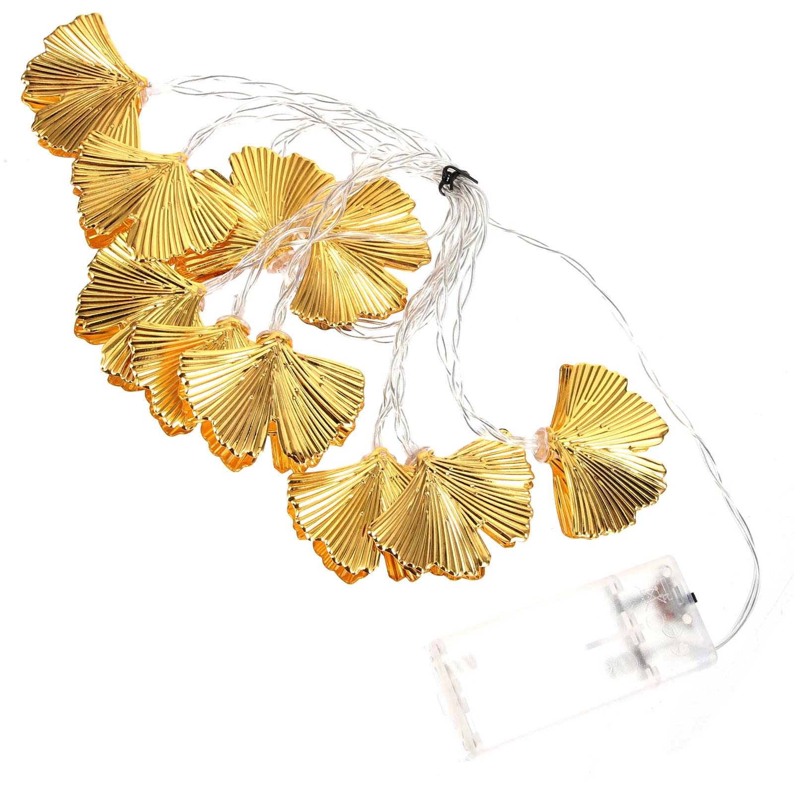 1 سلسلة من الذهب ورقة ليف قلادة سلسلة ضوء الإبداعية الدافئة LED مصباح مهرجان ديكور المنزل حفلة تخطيط الدعامة #3