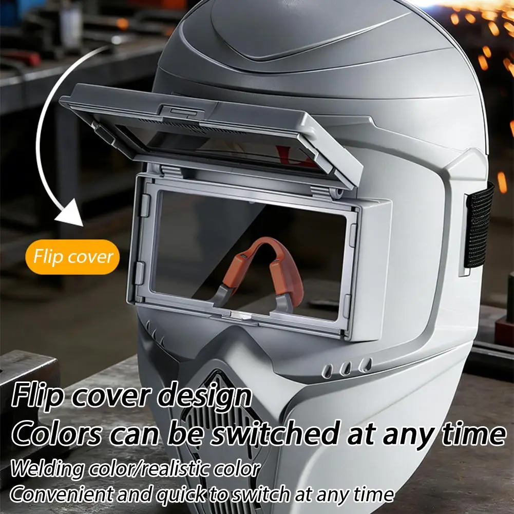 True Color Auto Darkening Welding Helmet Flip Up Goggles PP Protective Mask Welding Shield   Welder Mask