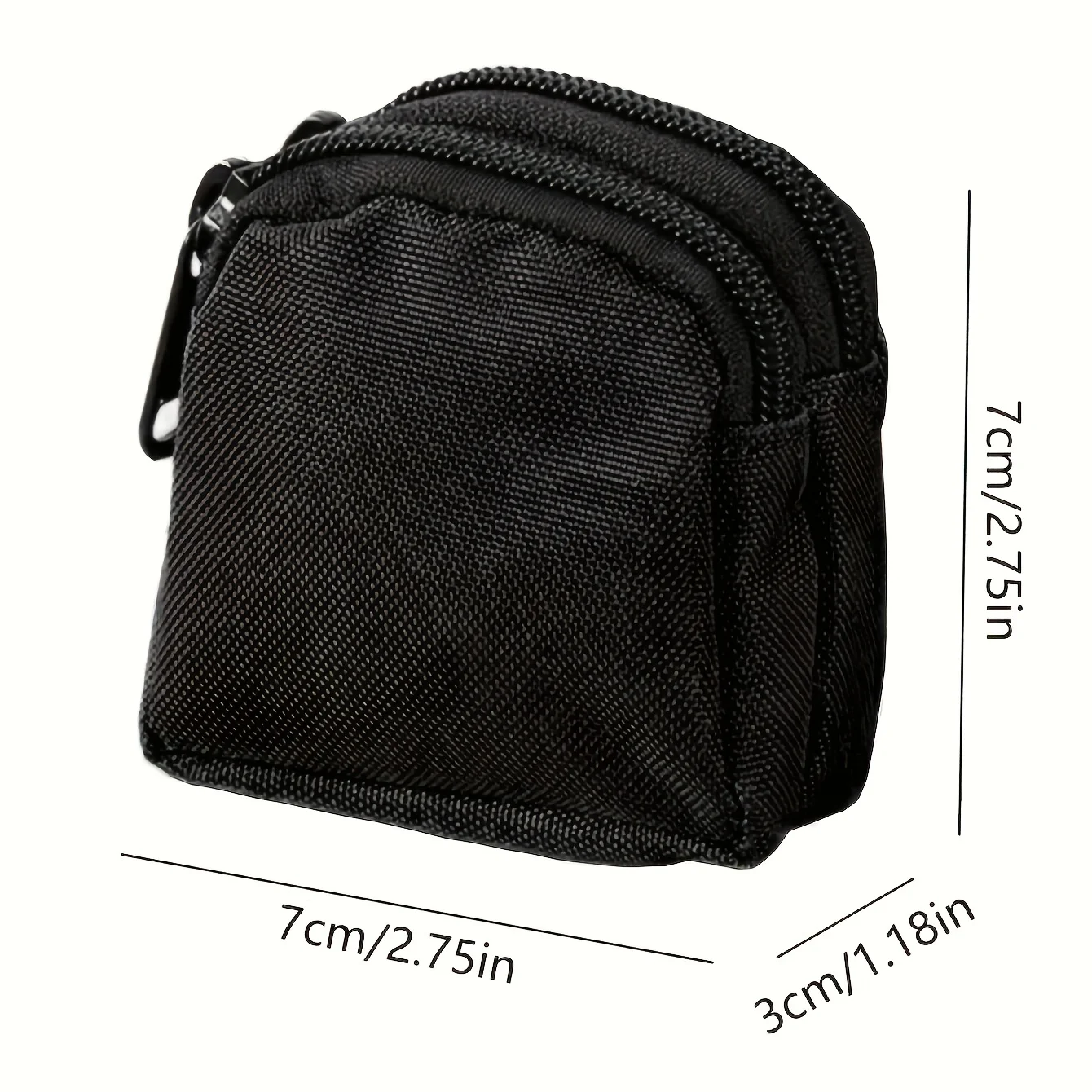 Nylon Double Zipper Pocket Coin Purse Men Tactical Molle Pouch Lightweight Outdoor Small Card Holder Keys Storage Belt Waist Bag