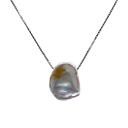Unique Baroque Pearl Necklace Natural Freshwater Serrated Pearl Pendant 925 Sterling Silver Necklace Pendant Necklace for Women