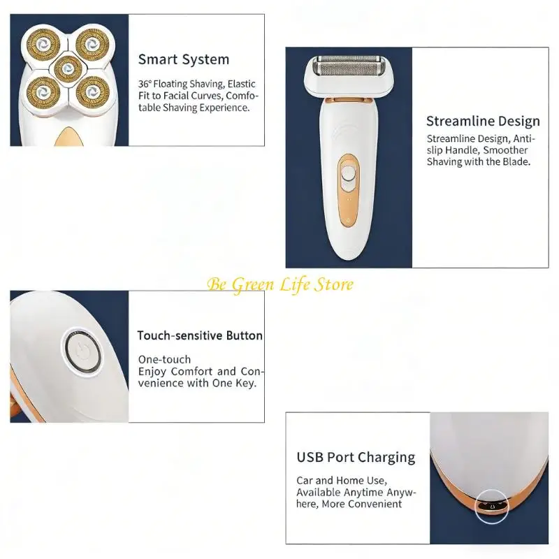 

M7DF Portable Battery Powered Lady Grooming Tool For Face Armpits Smooth Removal
