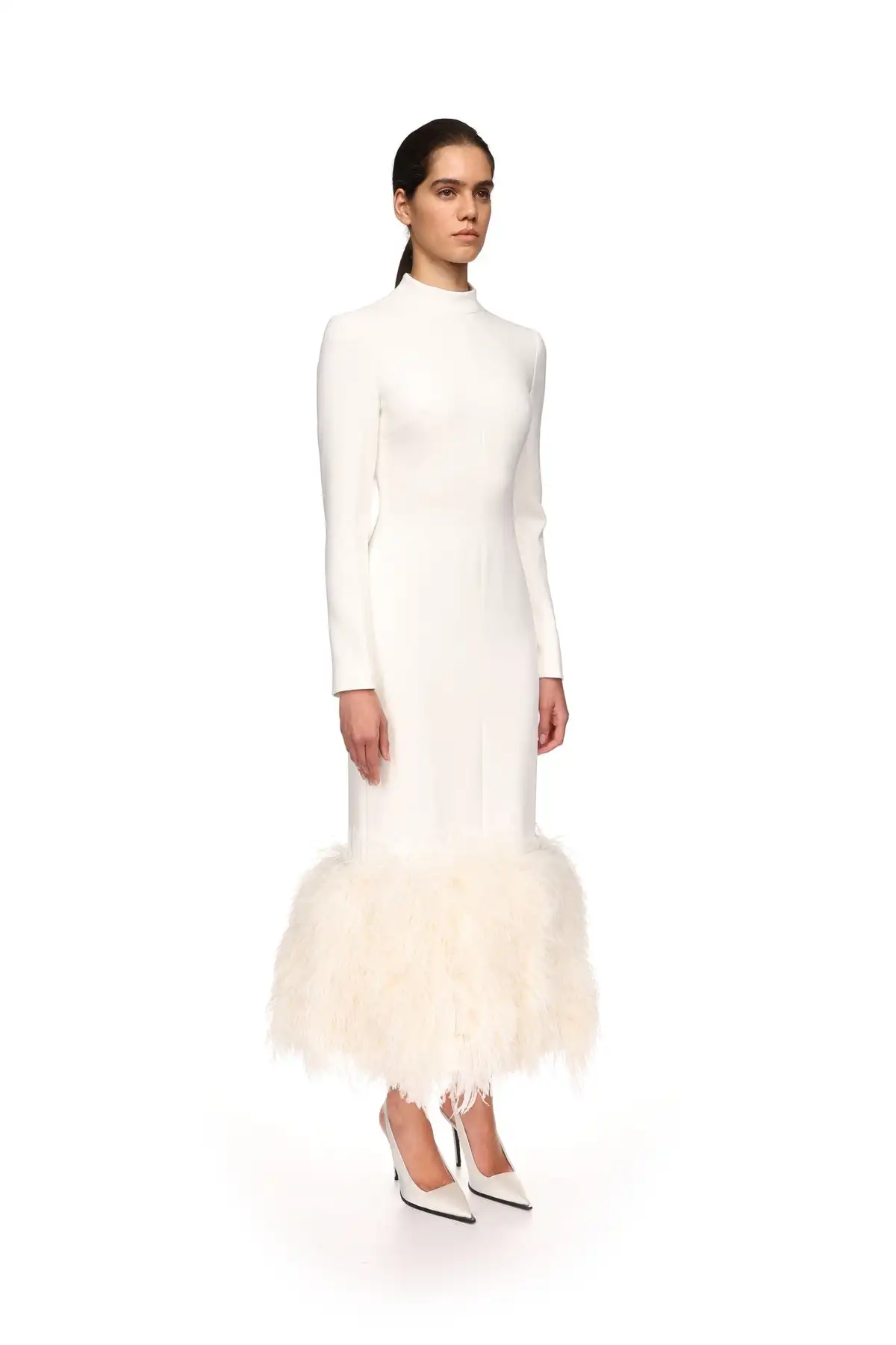 2025 Fashion New David Koma Fur Dress Women's High Quality Designer Handmade Women's Wear