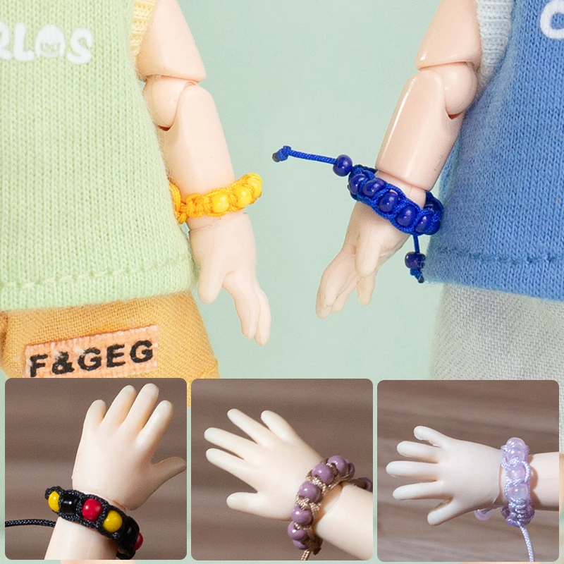 Ob11 Doll Multicolor Doll Solid Color Bracelet Dolls Hand Bad Beaded Accessories  For Gsc Molly p9 Ob11 Ymy Doll