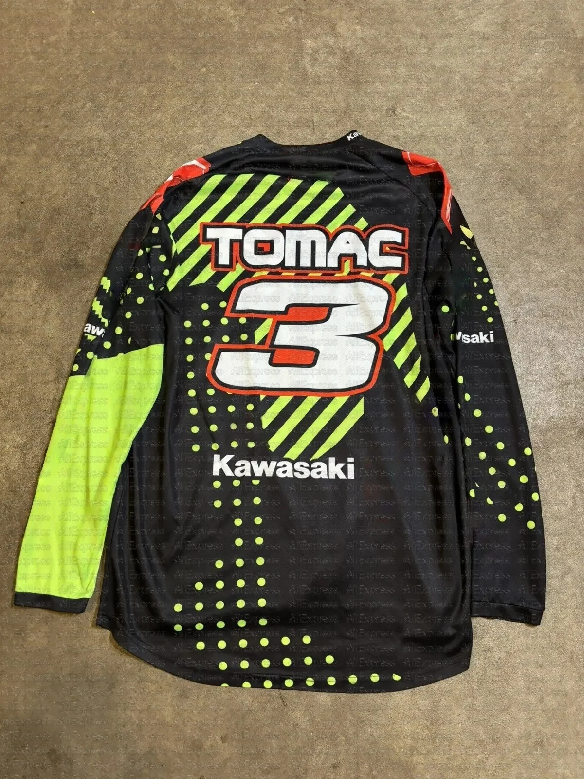 

Kawasaki Streetwear Vintage 2017 Eli Tomac Motocross Jersey Quick Drying Sports Top for Adults And Children