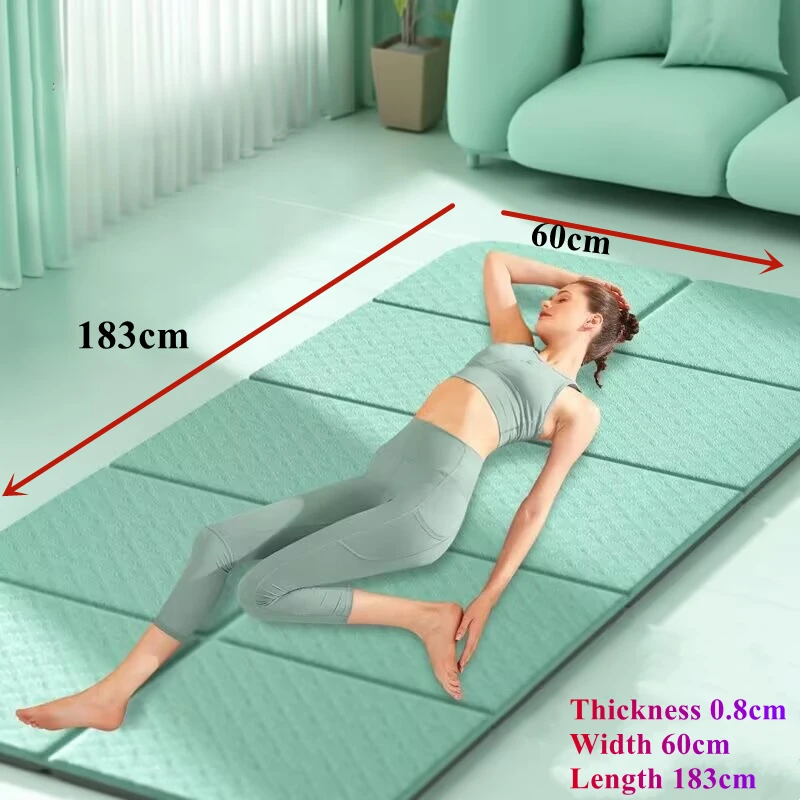 

Коврик для йоги и пилатеса для домашних упражнений, 1830*600 мм, складной портативный напольный коврик из ПВХ толщиной 8 мм, складной коврик для йоги, легкое хранение