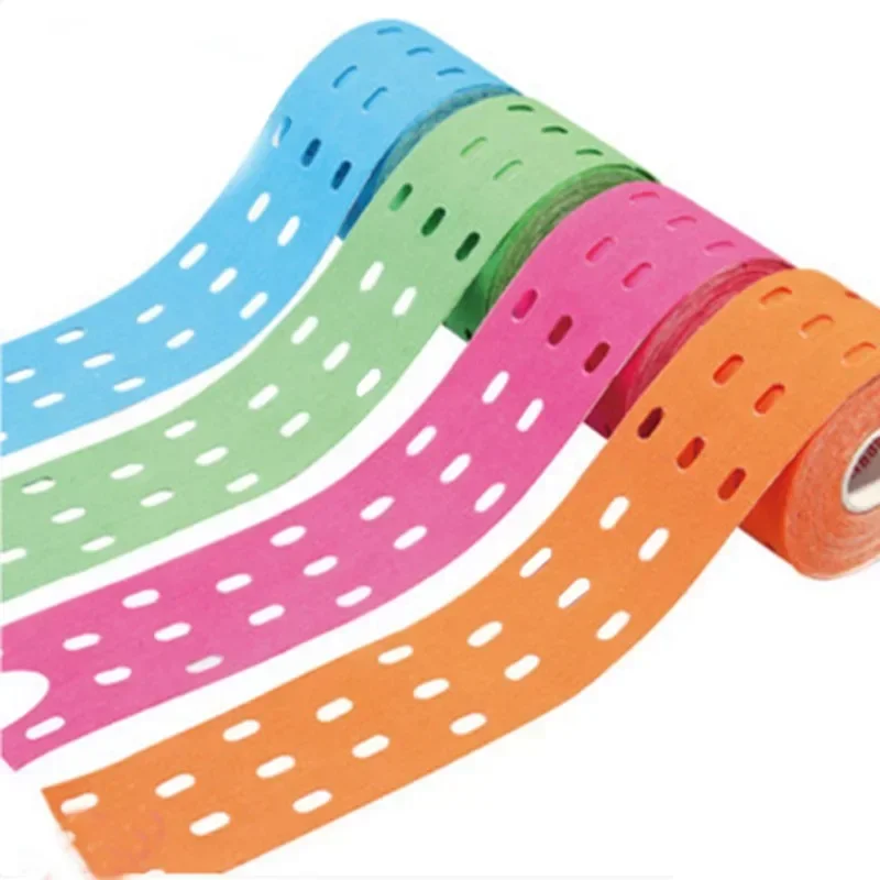 5cm Perforated Kinesiology Elastic Adhesive Tape Cotton Muscle Protection Athletes Breathable Gym Sports Glue Knee Protector