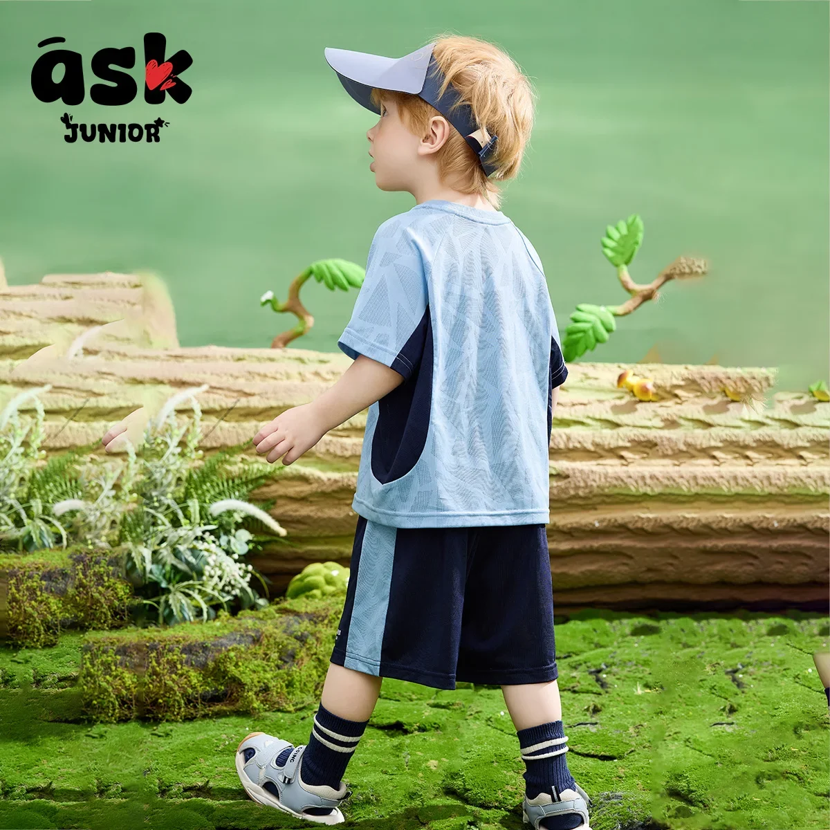 اسأل جونيور بويز الصيف عطلة الموسم الأطفال الرياضة الصيف امتصاص الرطوبة التجفيف السريع قصيرة الأكمام + مجموعة تي شيرتات قصيرة للأطفال #3