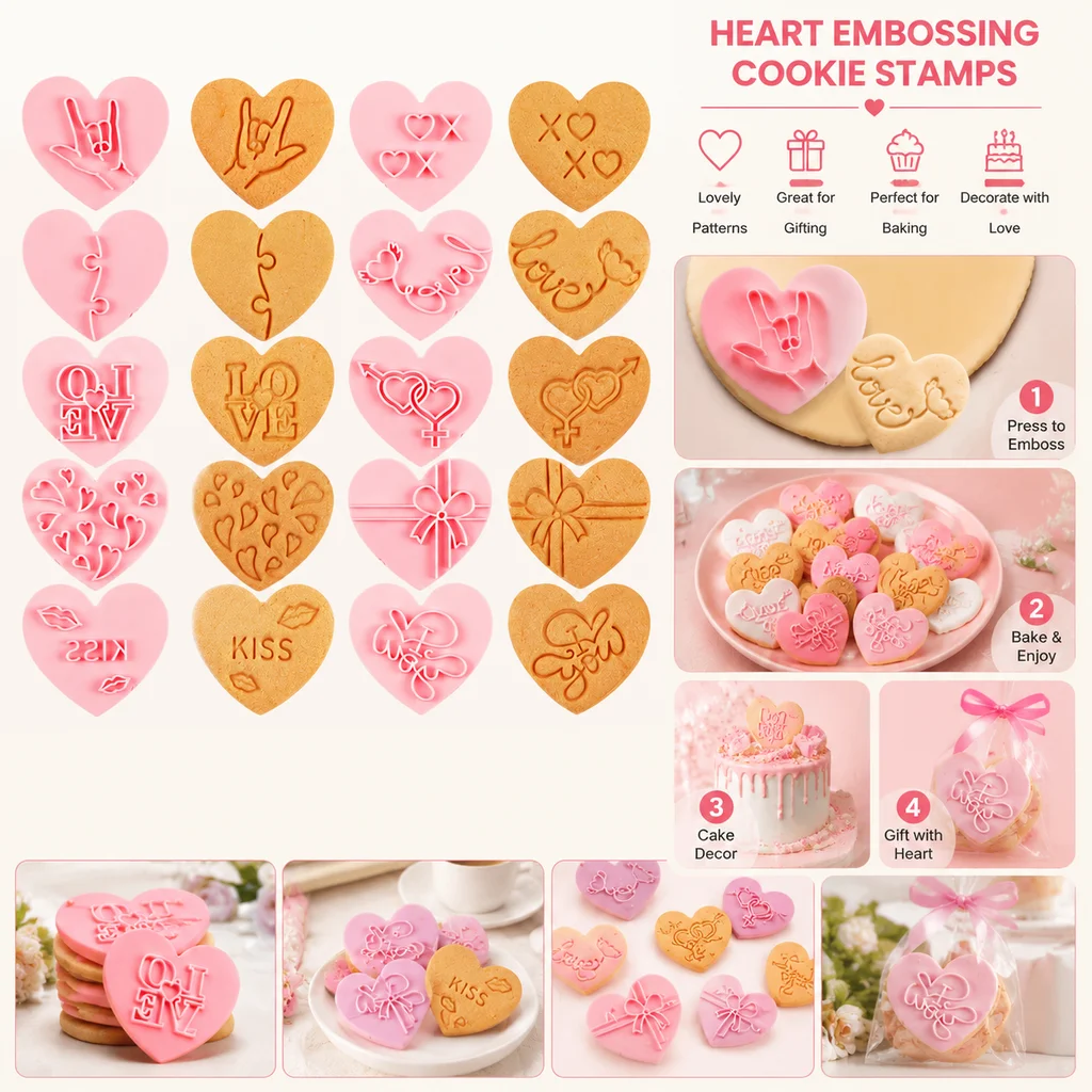 مجموعة قوالب خبز على شكل قلب 1 - مراجعة Baking Kitchen Diy وسعره