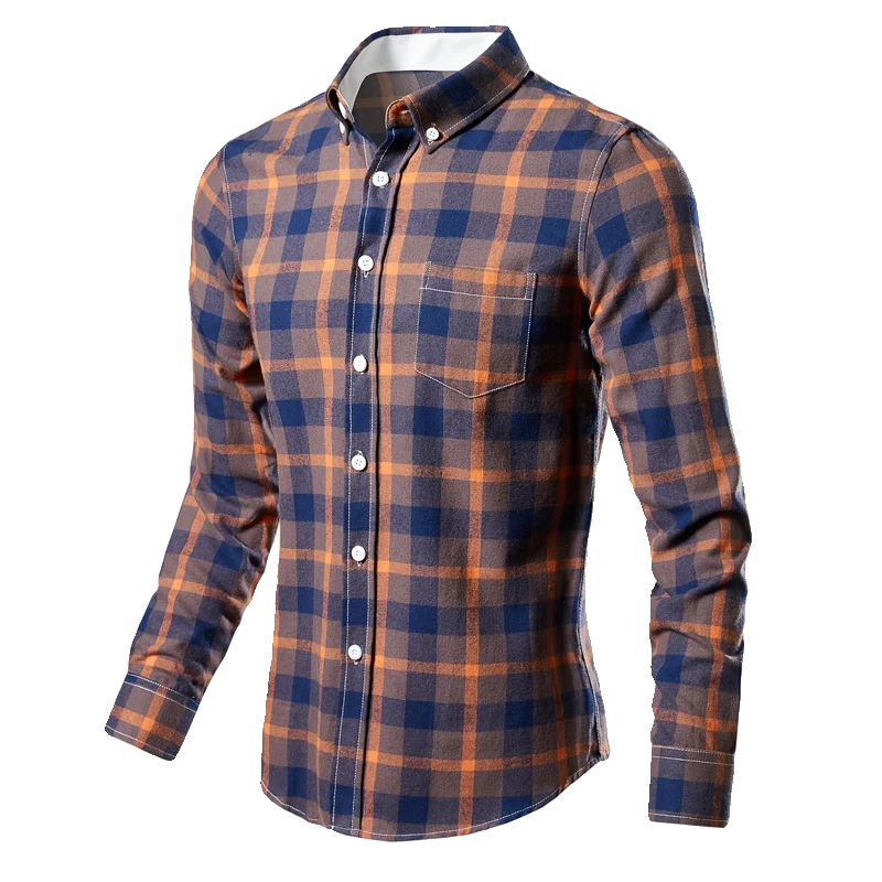 Camisas De Hombre Plus Size 4XL-M High Quality Long sleeved Plaid Shirt Men\'s Clothing 2024 Slim Fit Business Casual Tailcoat