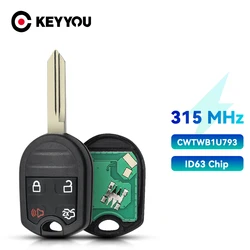 KEYYOU CWTWB1U793 315Mhz Car Smart Remote Key For Ford Edge Escape Expedition Explorer For Mazda Tribute Fob 4D63 Chip 80 Bits