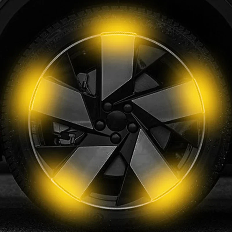 20pcs Car Wheel Hub Reflective Sticker Tire Rim Reflective Strips Luminous for Night Driving Car Bike Motorcycle Wheel Sticker