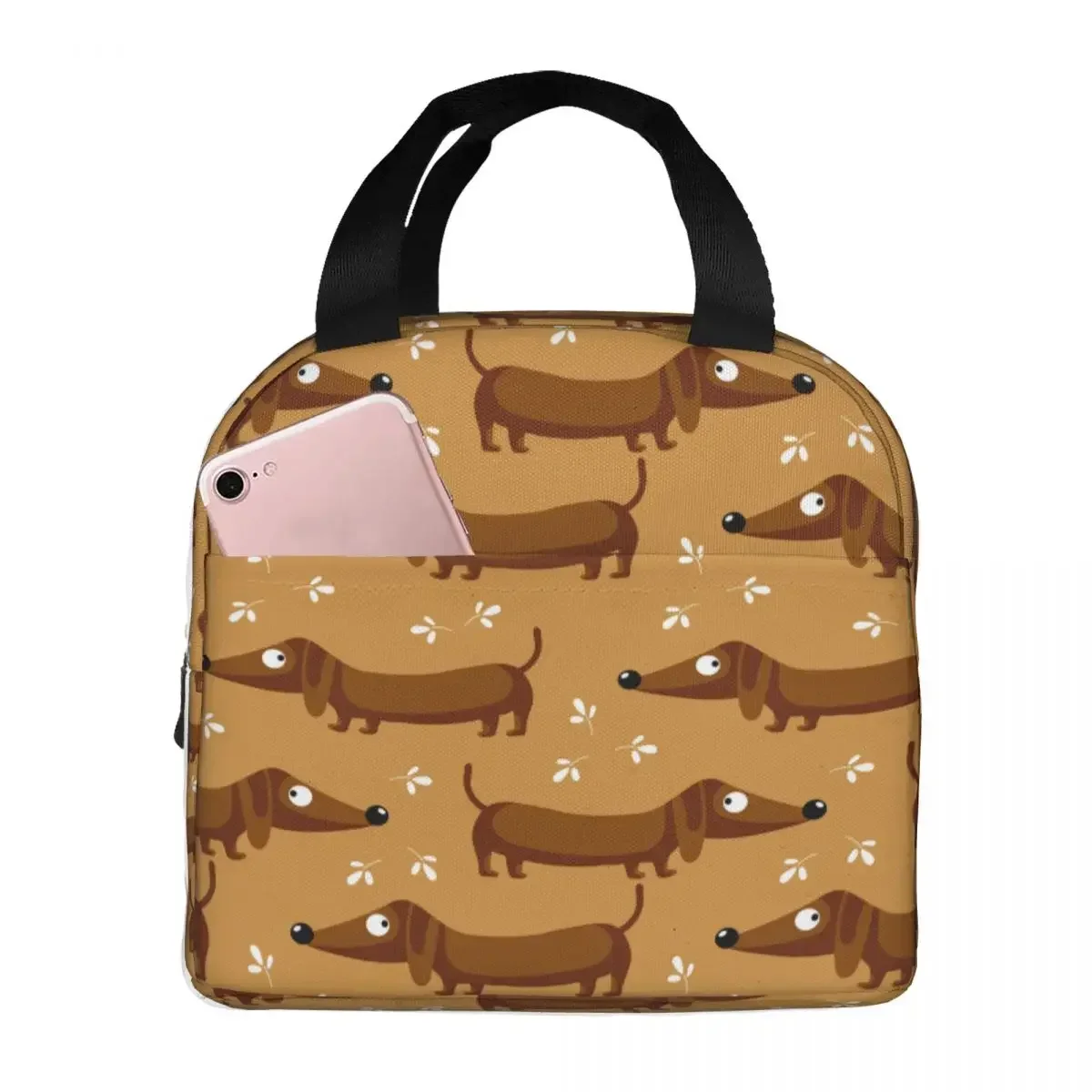 

Dachshund Dog Lunch Bag Waterproof Insulated Oxford Cooler Animal Thermal Cold Food School Tote for Women Children