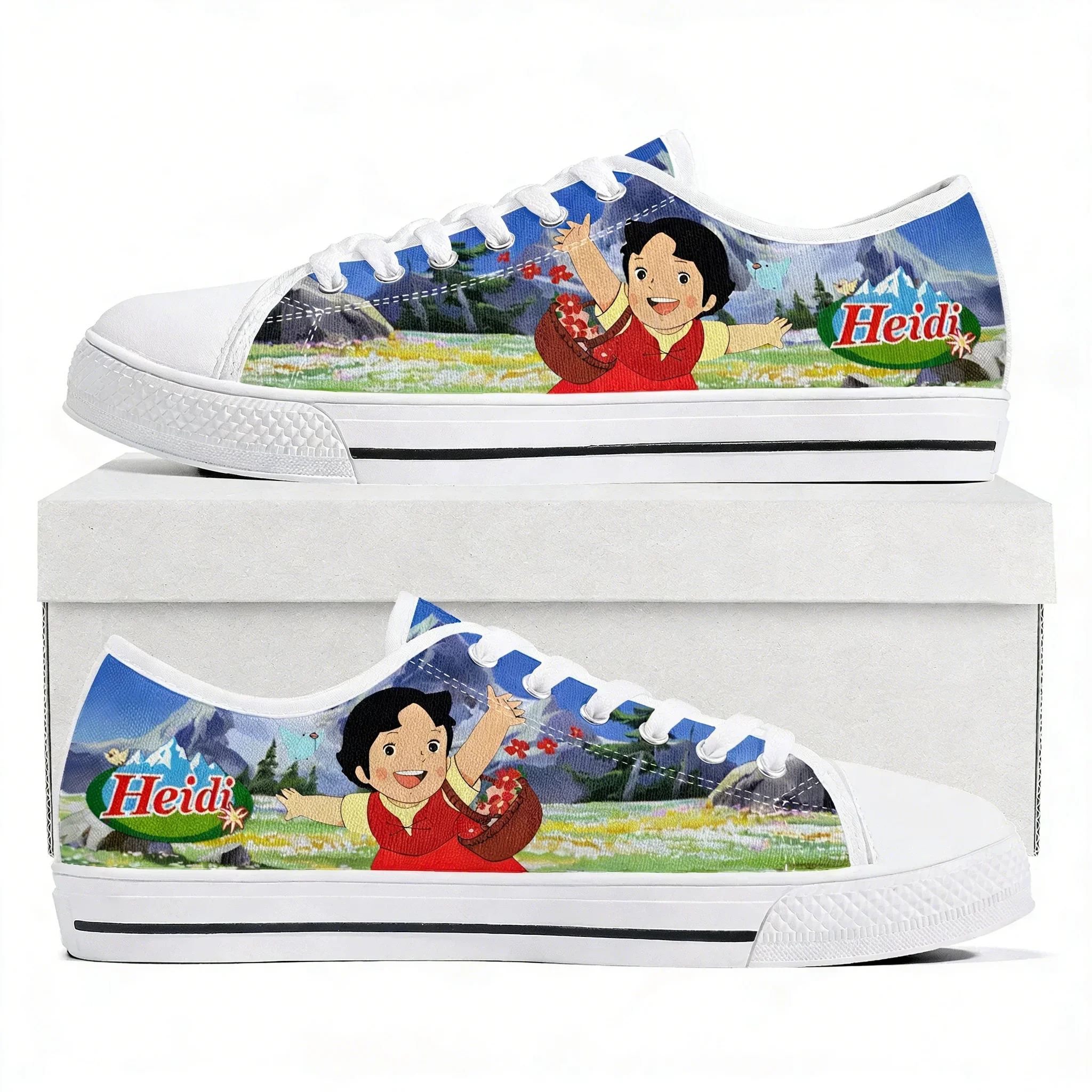 A Girl Of The Alps Low Top Sneakers Womens Mens Teenager Heidi High Quality Canvas Sneaker Couple Comics Manga Custom Made Shoes