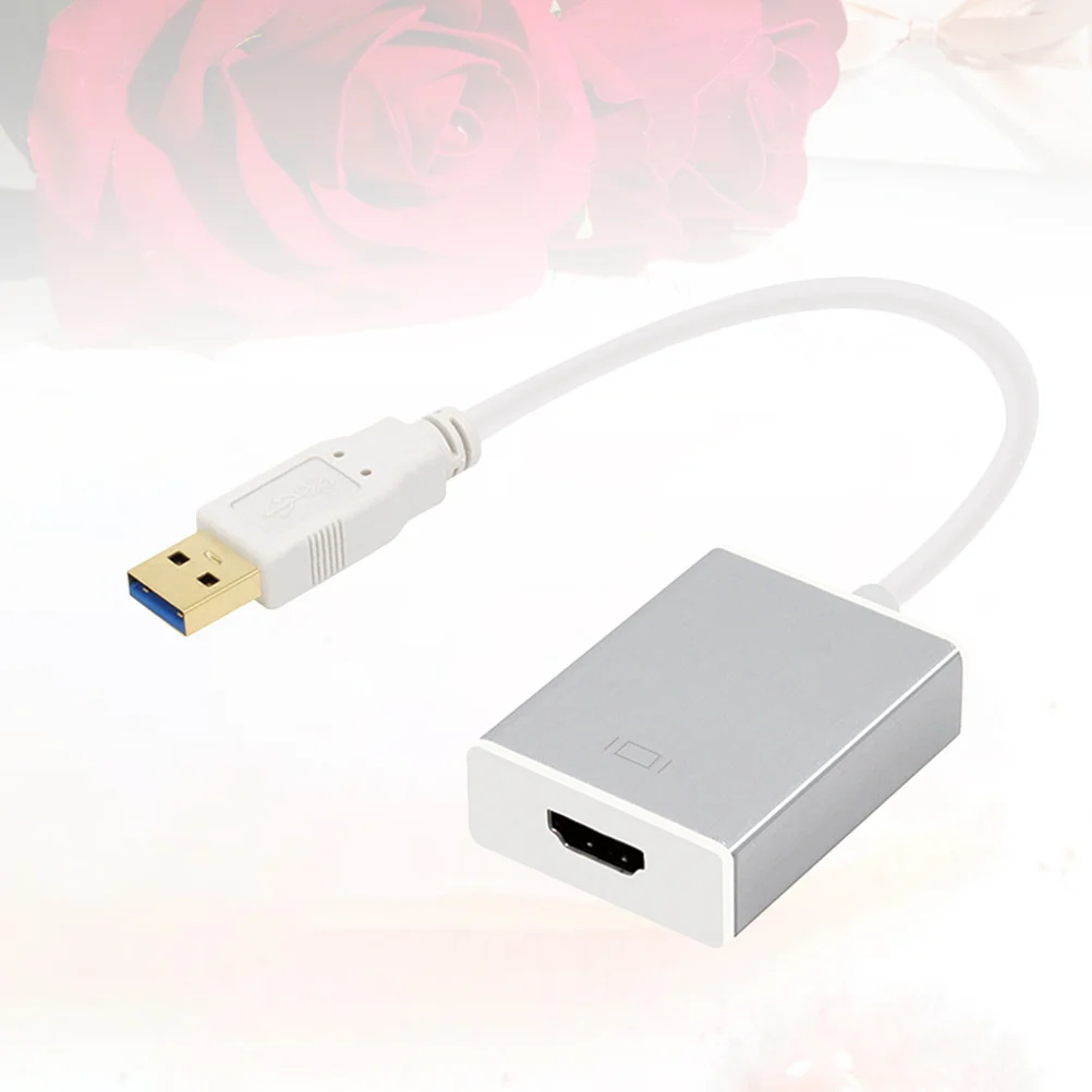 USB 3.0 to Video Adapter Cable Silver 1080p Hd Output for Laptop Pc Projector Multi-Screen Support Hdtv Adapter - Image 3