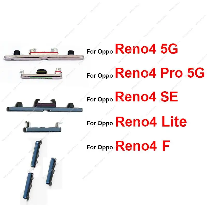 

Power Volume Buttons For OPPO Reno 4 4 Pro 4 Lite 4SE 4F 5G On Off Power Volume Up Down Side Keypads Parts