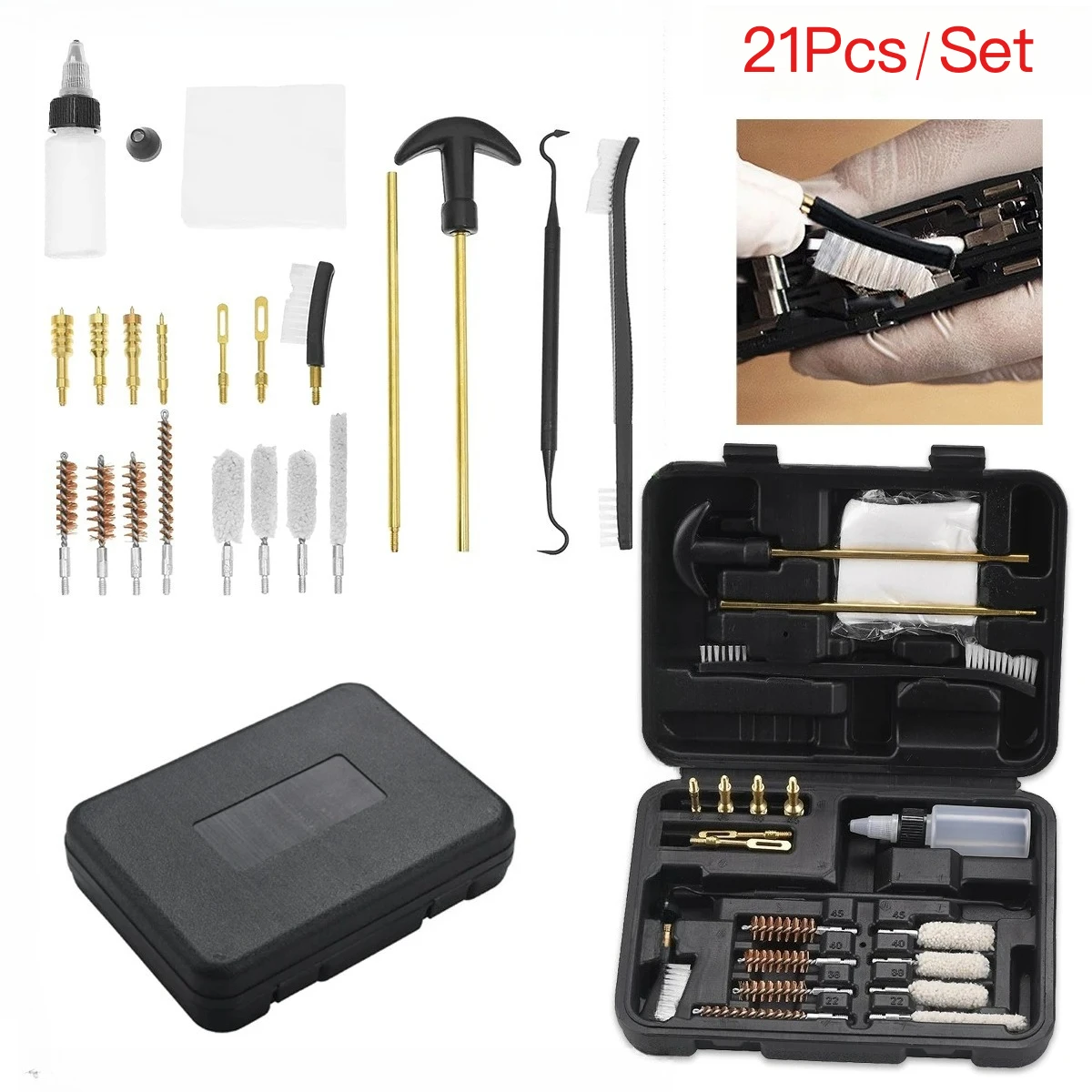 Universal Gun Cleaning Kit Barrel Brush Tool Patches Cotton 9mm Swabs Mat Set Rod Hunting Accessories Gun Cleaning Supplies