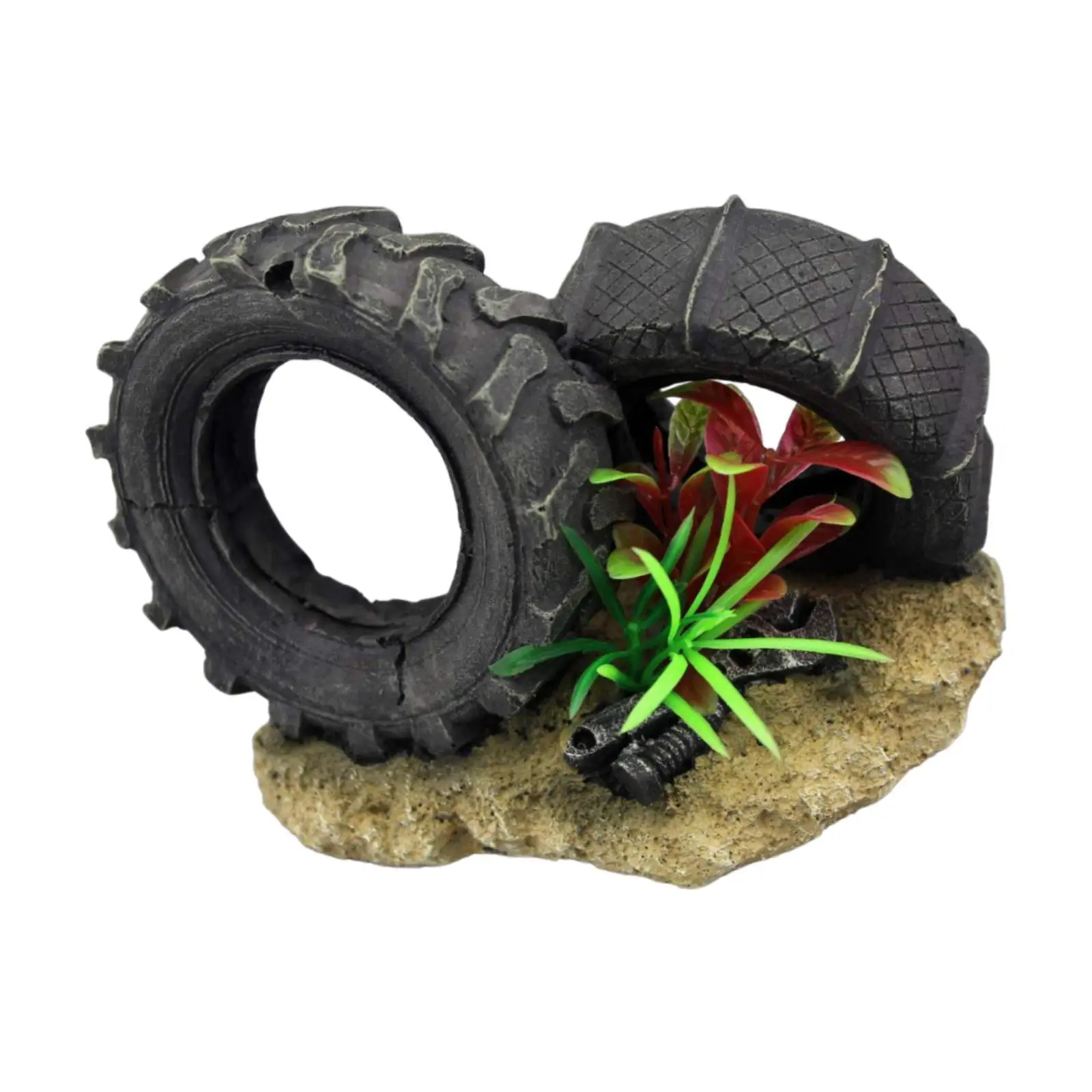 

1/6 Simulation Waste Tire Scene Model Miniature Resin Tyre Sculpture Aquarium