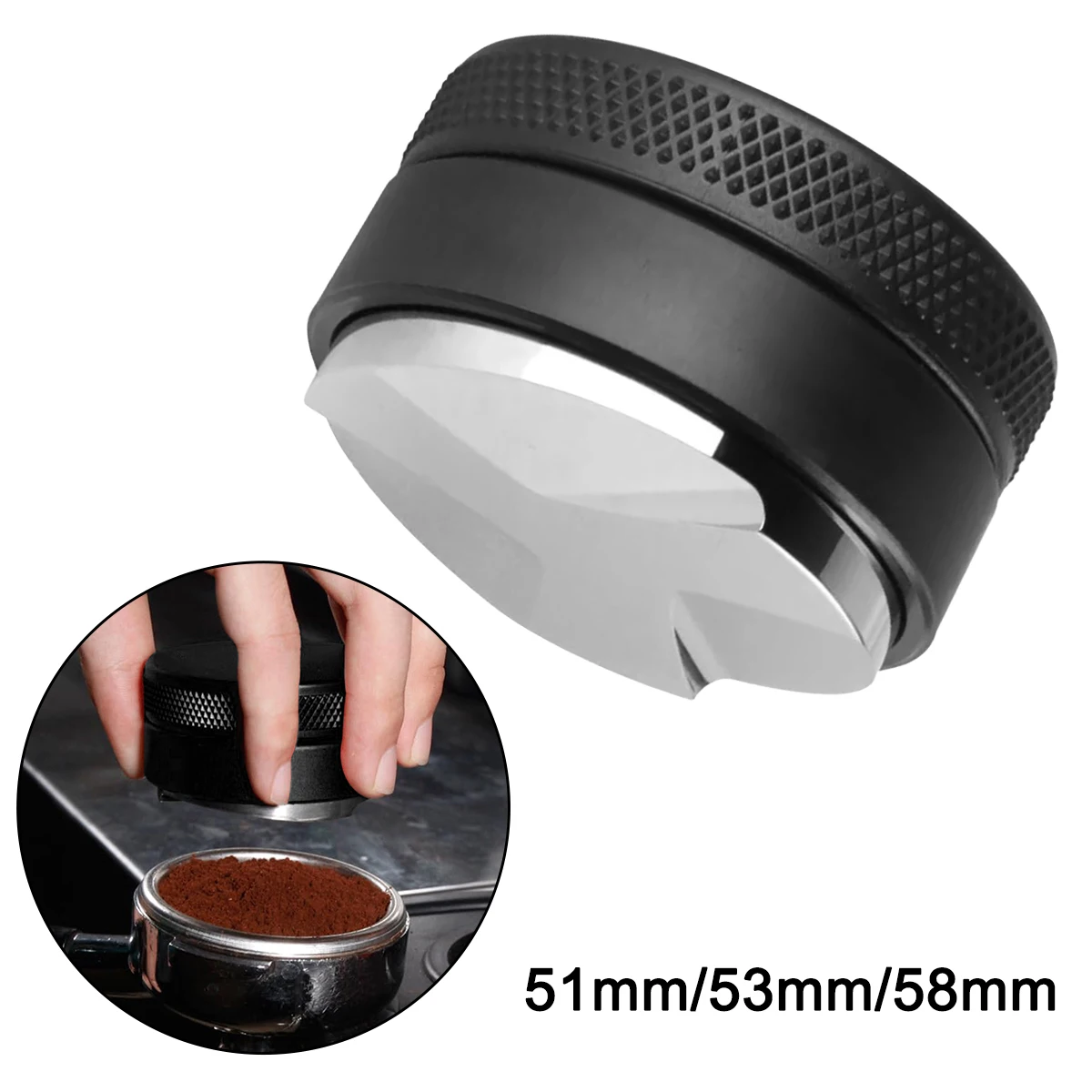 

1Pcs Coffee Distributor Espresso Distribution Tool/Leveler 3 Angled Slopes Adjustable Palm Tamper Fits 51/53/58mm