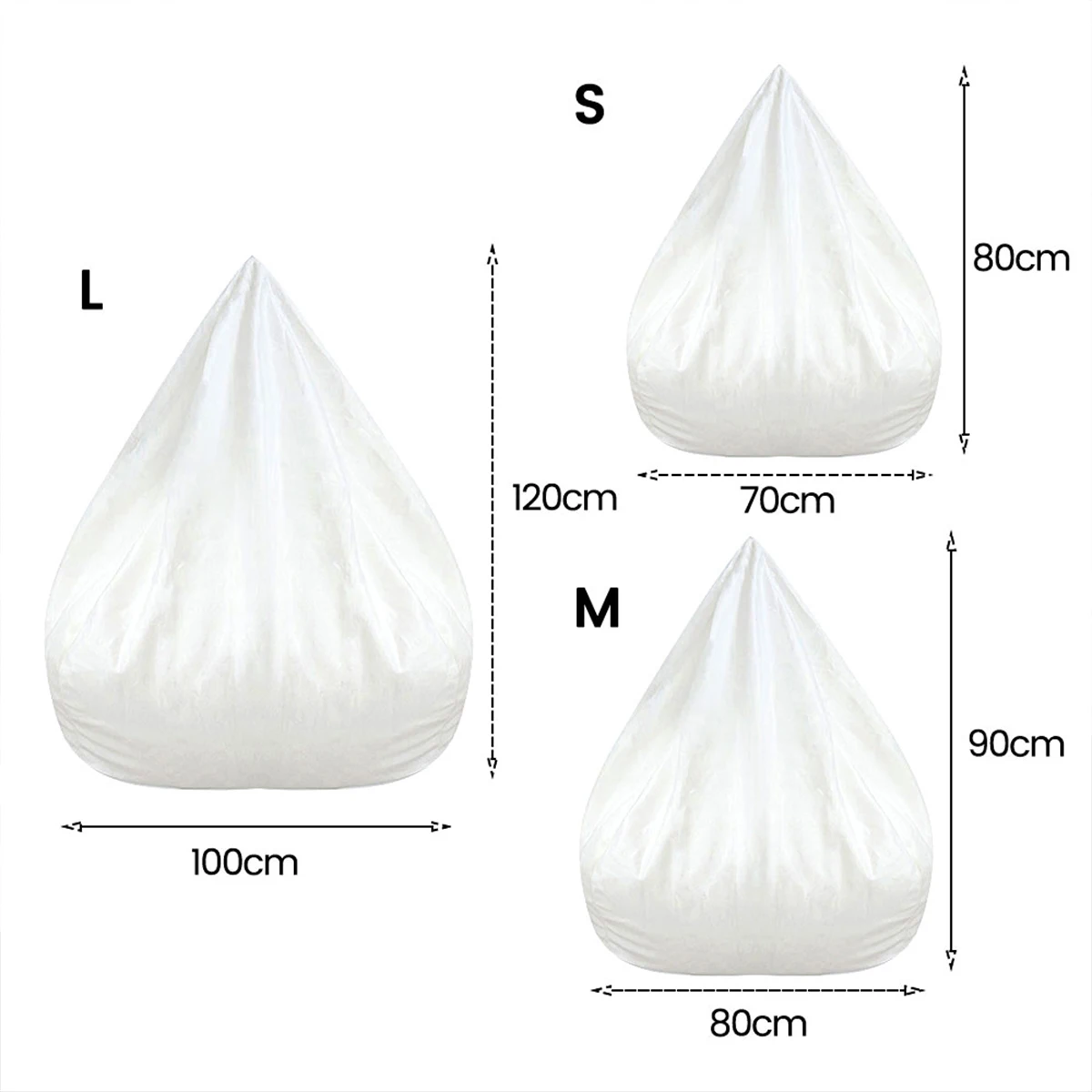 Large Bean Bag Lazy Seat Chair Sofa Inner Liner Cover Couch Soft Fluffy Breathable Adult Child Tatami  Decorative No Padding