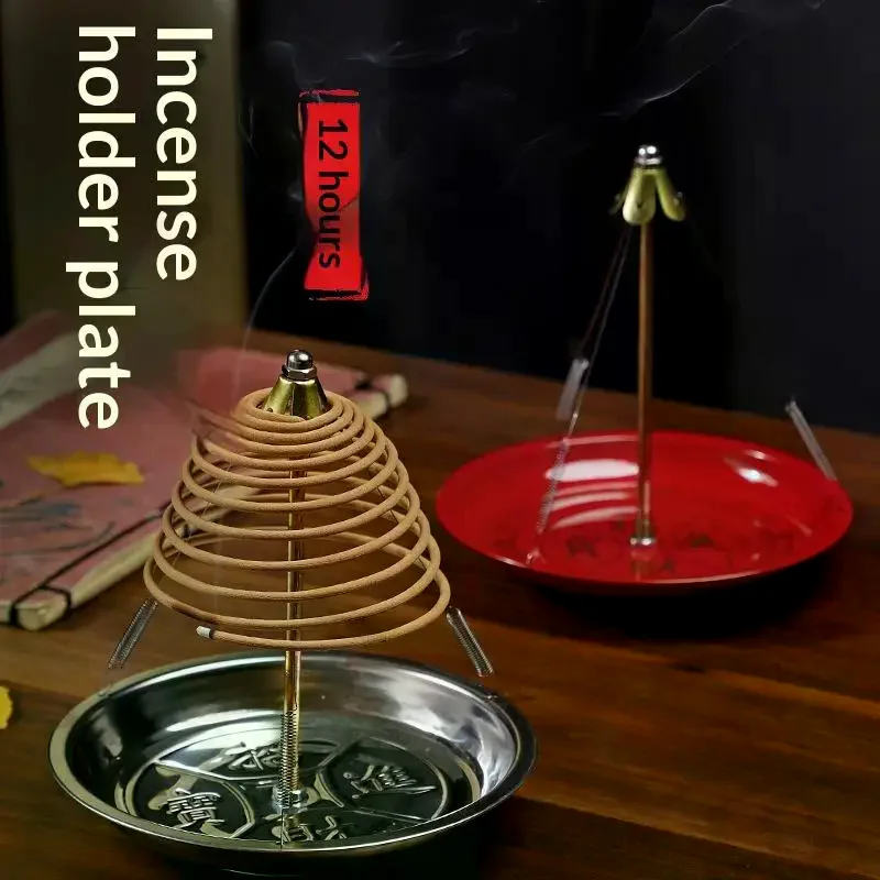 Sturdy Stainless Steel Incense Coil Burner, Anti-Extinguishing Incense Plate, Home Decorative Ash Catcher