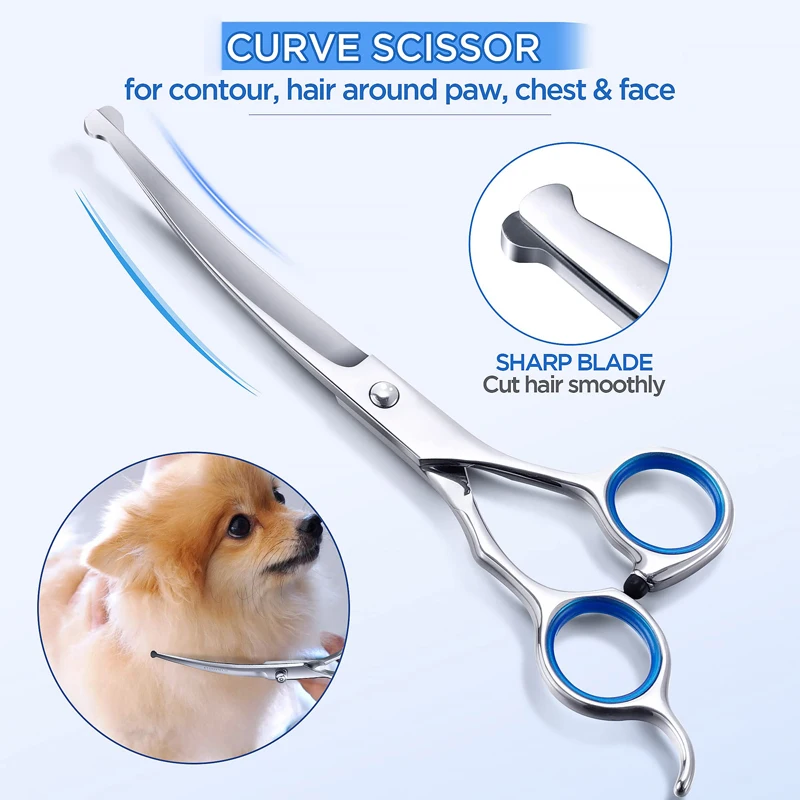 Imagem -05 - Benepaw em Profissional de Afiada Segurança Ponta Redonda Tesoura Cão Resistente Ergonômico Filhote de Cachorro Pet Grooming Scissor Aço Inoxidável