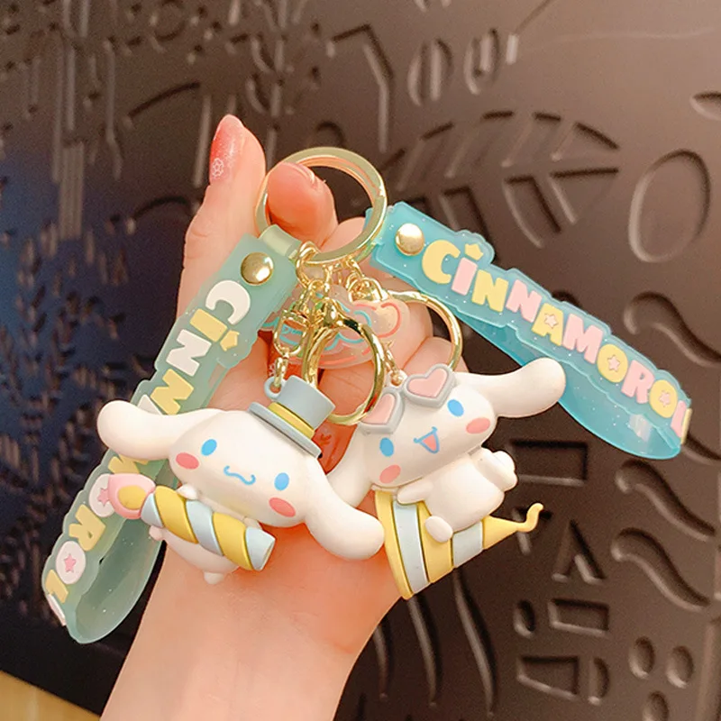 Miniso الإبداعية الكرتون سانريو كبير الأذن الكلب المفاتيح الإناث زوجين حقيبة السيارة المفاتيح قلادة قلادة هدية صغيرة