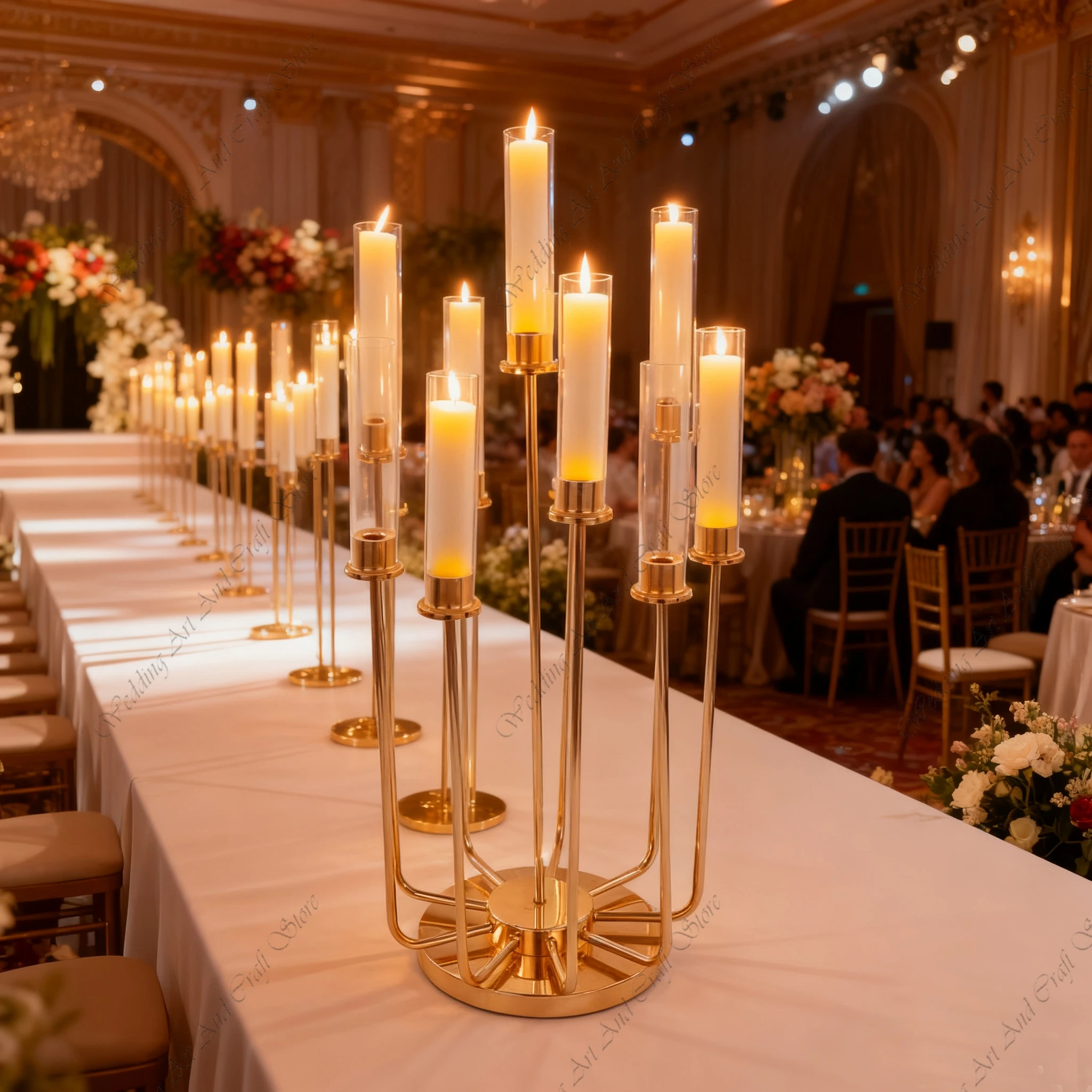 

4/6/10 pcs f30 100cm Candelabra Centerpiece Wedding Party Decor 10 Arms Candle Holder Backdrop Wedding Backdrop Decor ivy 509