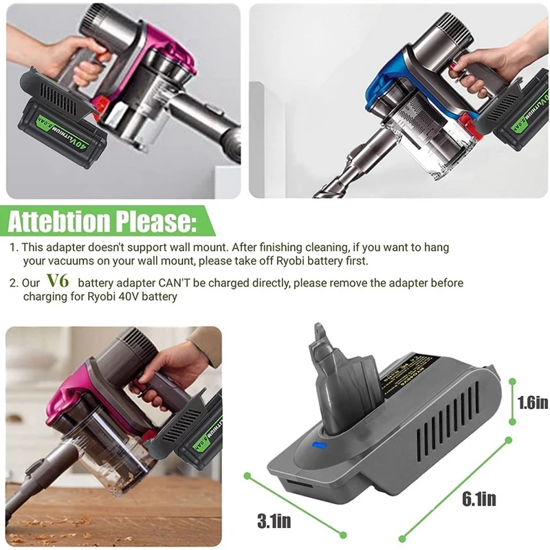 リチウムイオンバッテリー用アダプター,40V,dysonシリーズに変換,コードレススティック,掃除機,アダプターのみ
