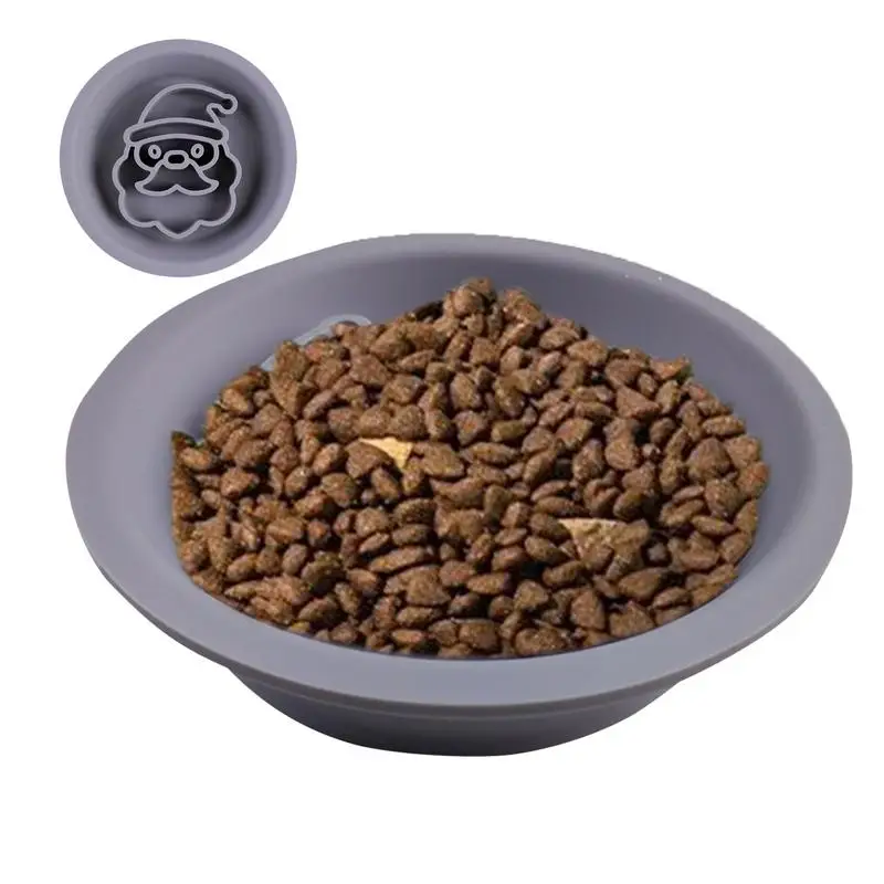 Slow Eating Dog Bowl Christmas Theme Cat Food Bowl Cartoon Double Sided Dog Food Bowl Pet Feeding Supplies For Dry And Wet Food