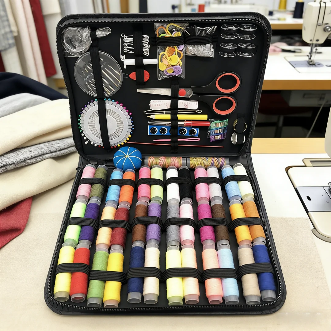 

Sewing Kit Complete Set with Threads Needles Scissors Tape Measure Buttons and More for DIY Handcraft Projects Home and Travel