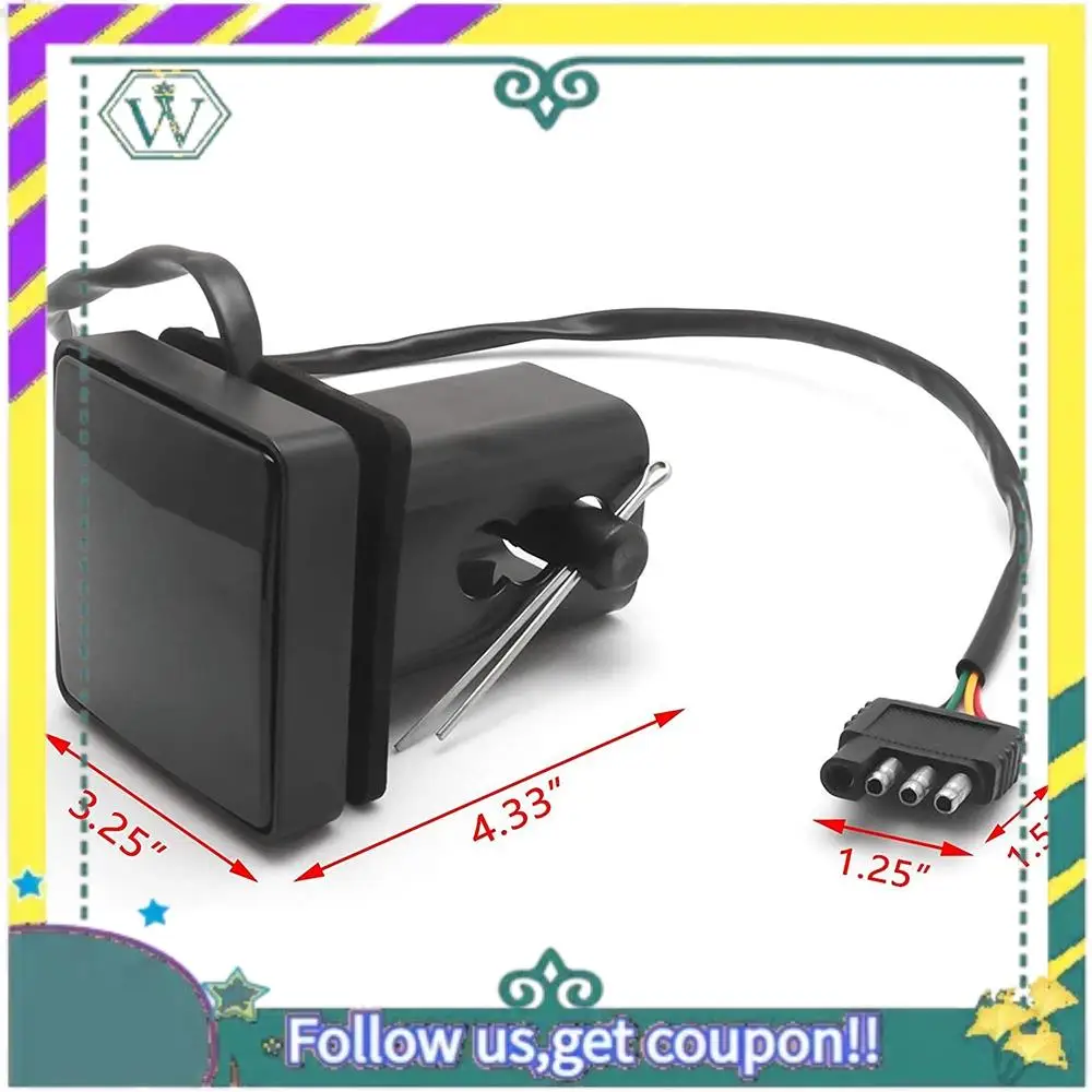 

A82U-2-дюймовый дымчатый 15-светодиодный стоп-сигнал DRL, крышка сцепного устройства прицепа, подходит для буксировки и стрижки со штифтом 12 В