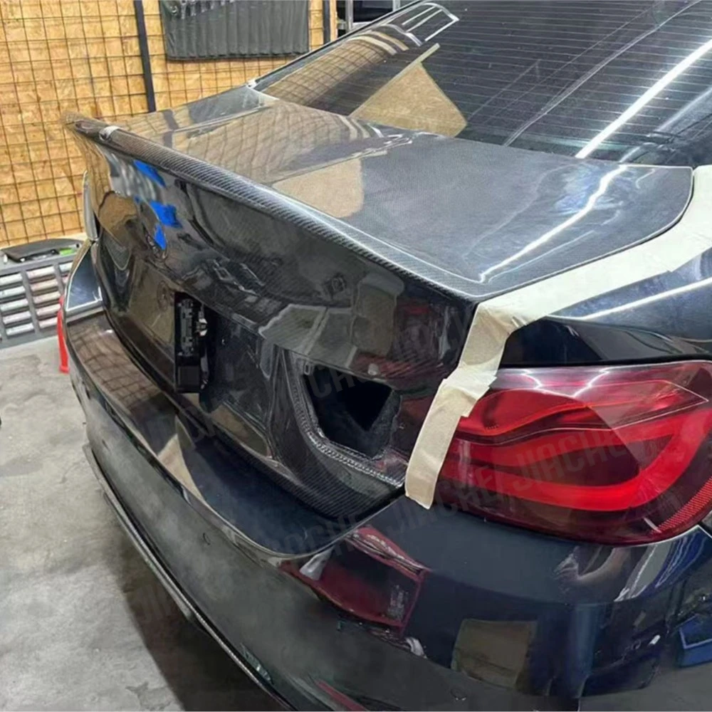 ل BMW 3 سلسلة F30 F80 سيدان 2014 2015 2016 2017 2018 2019 ألياف الكربون الحقيقية الغطاء الخلفي الجذع Decklid غطاء تعديل السيارة #5