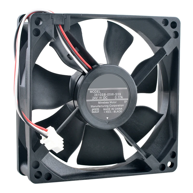92mm Axial Flow Cooling Fan 3-Pin Connector DC24V 0.17A Power Supply Frequency Converter 9.2cm 3610SB-05W-S59 for Electronics