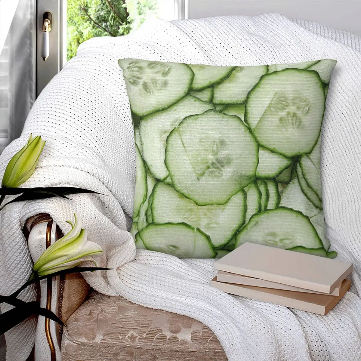 Cucumber Pillowcase Printed Cushion Cover Sofa Waist Pillow Pillow Cover